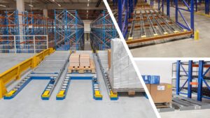 Kệ Pallet Flow trong trung tâm phân phối và logistics
