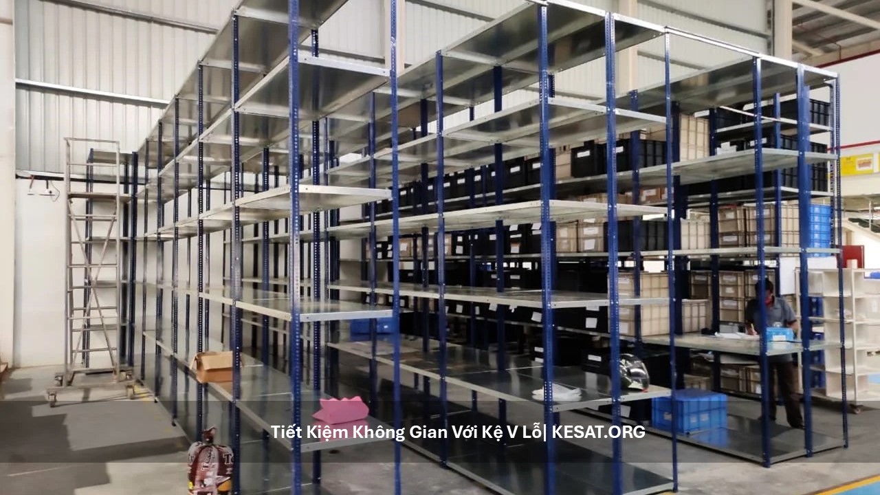 Tiết kiệm không gian với kệ v lỗ